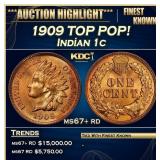 1909 Indian Cent TOP POP! 1c ms67+ rd SEGS