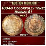 1884-o Morgan Dollar Colorfully Toned $1 ms66+ SEG