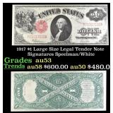 1917 $1 Large Size Legal Tender Note Grades Select