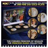 5 Coin Princess Diana V Gold Plated Round Collecti