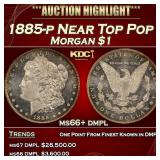 1885-p Morgan Dollar Near Top Pop $1 ms66+ dmpl SE