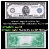1914 $5 Large Size Blue Seal Federal Reserve Note