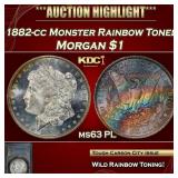 PCGS 1882-cc Morgan Dollar Monster Rainbow Toned