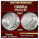 1926-d Peace Dollar $1 ms65 SEGS