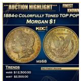 1884-o Morgan Dollar Colorfully Toned TOP POP! $1