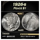 1926-s Peace Dollar $1 Grades ms65