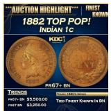 1882 Proof Indian Cent TOP POP! 1c pr67+ bn SEGS