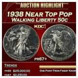 1938 Proof Walking Liberty Half Dollar Near Top Po