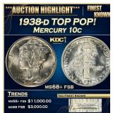 1938-d Mercury Dime TOP POP! 10c ms68+ fsb SEGS