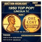1950 Proof Lincoln Cent TOP POP! 1c pr68 rd DCAM S
