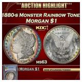 PCGS 1880-s Morgan Dollar Monster Rainbow Toned  $