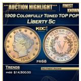 1909 Proof Liberty Nickel Colorfully Toned TOP POP