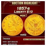 1857-s Gold Liberty Eagle $10 ms62 USCG