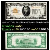 1928 $20 Gold Certificate FR-2402 Woods/Mellon Gra