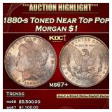1880-s Morgan Dollar Toned Near Top Pop! $1 Grades