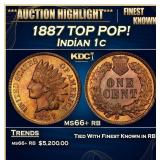 1887 Indian Cent TOP POP! 1c ms66+ rb SEGS