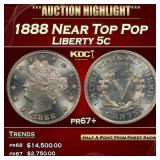 1888 Proof Liberty Nickel Near Top Pop 5c pr67+ SE