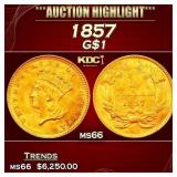 1857 Gold Dollar $1 ms66 SEGS
