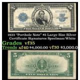 1923 $5 Large Size Silver Certificate "Porthole No
