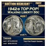 1942-s Walking Liberty Half Dollar TOP POP! 50c ms
