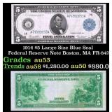 1914 $5 Large Size Blue Seal Federal Reserve Note