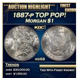 1887-p Morgan Dollar TOP POP! $1 ms68 SEGS