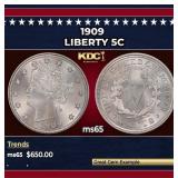 1909 Liberty Nickel 5c Grades ms65