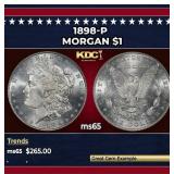 1898-p Morgan Dollar $1 Grades ms65