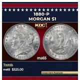 1880-p Morgan Dollar $1 Grades ms65