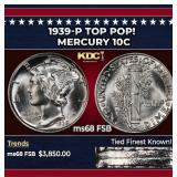 1939-p Mercury Dime TOP POP! 10c ms68 FSB SEGS