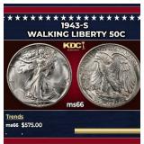 1943-s Walking Liberty Half Dollar 50c Grades ms66