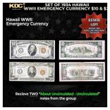 Set of 1934/1935 Hawaii WWII Emergency Currency $1