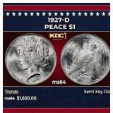 1927-d Peace Dollar $1 ms64 SEGS