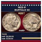 1923-p Buffalo Nickel 5c ms66+ SEGS