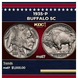 1935-p Buffalo Nickel 5c ms67 SEGS