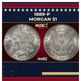 1889-p Morgan Dollar $1 Grades ms62