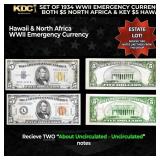 Set of 1934 WWII Emergency Currency Both $5 North