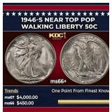 1946-s Walking Liberty Half Dollar Near Top Pop 50