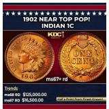 1902 Indian Cent Near Top Pop! 1c ms67+ rd SEGS