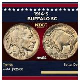 1914-s Buffalo Nickel 5c Grades ms64