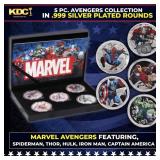 5 Coin Marvel Disney Avengers Silver Plated Round