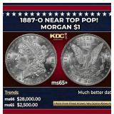 1887-o Morgan Dollar Near Top Pop! $1 ms65+ SEGS