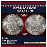 1887-p Morgan Dollar TOP POP! $1 ms68 SEGS