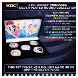 5 Coin Disney Princesses Silver Plated Round Colle