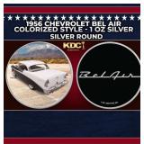 1956 Chevrolet Bel Air Colorized Style - 1 oz Silv