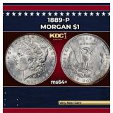 1889-p Morgan Dollar $1 Grades ms64+