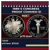 1989-s Congress Proof Modern Commem Dollar $1 pr70