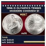 1996-d Olympics Tennis Modern Commem Dollar $1 ms7