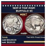1937-p Buffalo Nickel TOP POP! 5c ms68+ SEGS