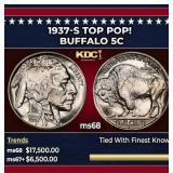 1937-s Buffalo Nickel TOP POP! 5c ms68 SEGS